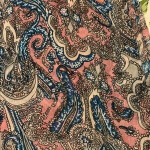 Paisley Print Scarf in Pink and Blue
